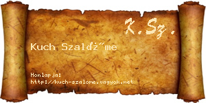 Kuch Szalóme névjegykártya